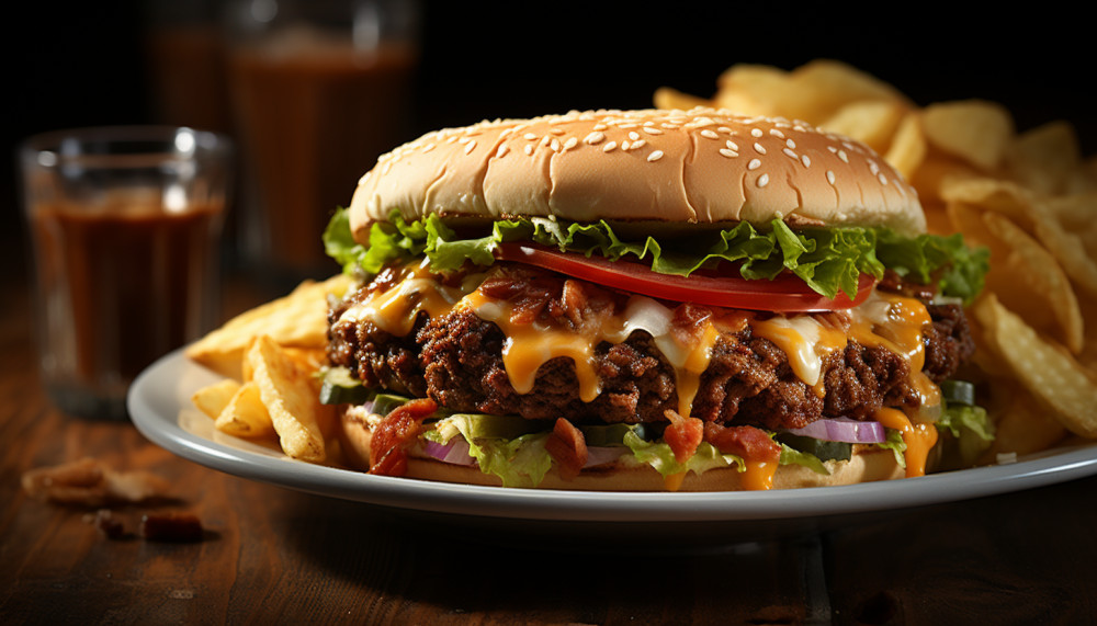 Hamburguesa casera sencilla e inconfundible al estilo americano